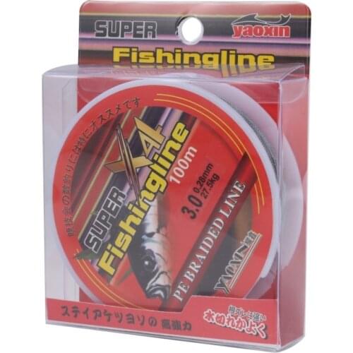 Fishing line 4 Strands 0.10 ~ 0.50MM 6-60LB Strong PE Braided Fishing Line for Sea Fishing 100m Line