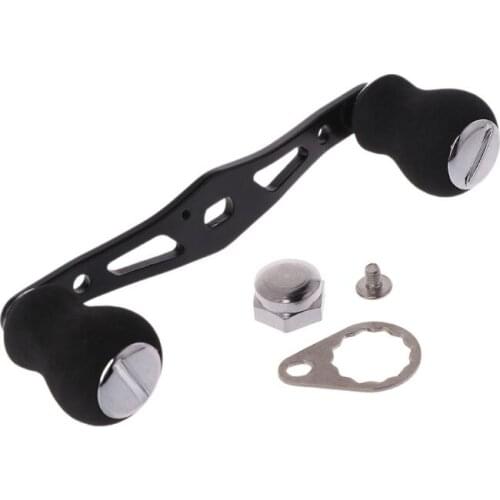 Fishing Handle Reel Double Knob Replacement Baitcasting Accessory Aluminum Alloy E56D
