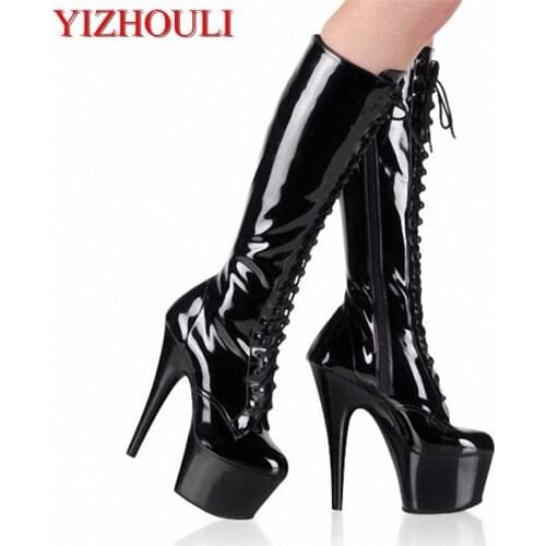 15 cm high heel boots, candy color crystal boots sexy nightclub female wang yan dance appeal Dance Shoes