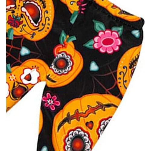 Scary Halloween Series Clothes Suit Pumpkin Pattern Long Sleeve Top Pants for 18 Inches America Girl Doll Accessories