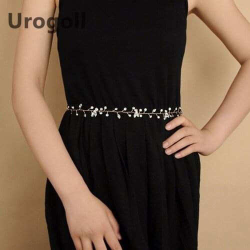 Bridal Belt With Pearl Wedding Sash Thin Belt For Night Dress Wedding Accessories Belt Headdress For Women