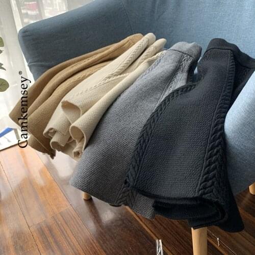 Thick Warm Autumn Winter Knitted Sweater Skirts Japanese Sweet Girls Casual Knit Twist High Waist A-line Pleated School Uniform