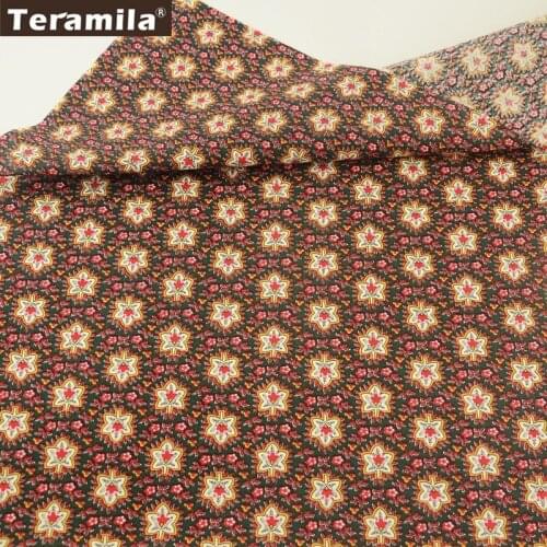 Teramila Cotton Poplin Fabric Green Fat Quarter Meter Cloth Leaves Design Quilting DIY Dress Shirt Children Dolls Decoration