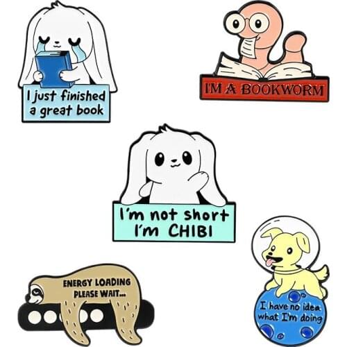 Cartoon Puppy Sloth Rabbit Brooches Lapel Pin Clothes Art Sew Jeans Shirt Bag Jewelry Gift Accessories For Friends1Yc18423