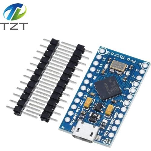 TZT Pro Micro ATmega32U4 5V 16MHz Replace ATmega328 For Arduino Pro Mini With 2 Row Pin Header For Leonardo Mini Usb Interface