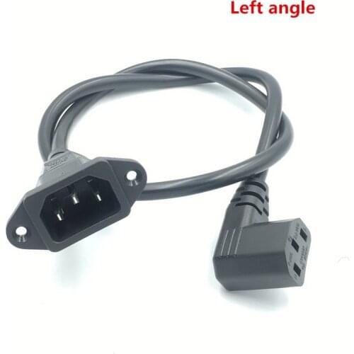 IEC320 C14 to C13 Extension cord,C14 with screw holes and C13 Right left Angled Short,30cm 60cm lenght