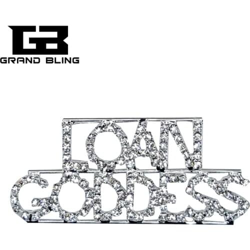 GRANDBLING Occupations Theme Luxury Royal Brooch Gift"Loan Goddess" Word Lapel Pin