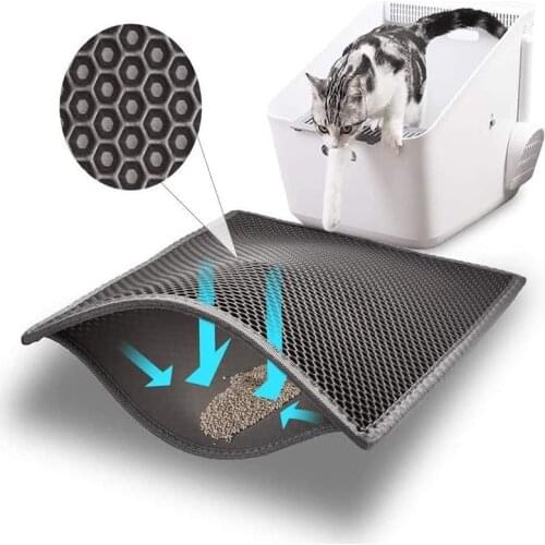 EVA Waterproof Honeycomb Foot Rubbing Mat Cat Scratching Board Pet Supplies Cat Litter Pad Double-laye Dog Cleaning Supplies
