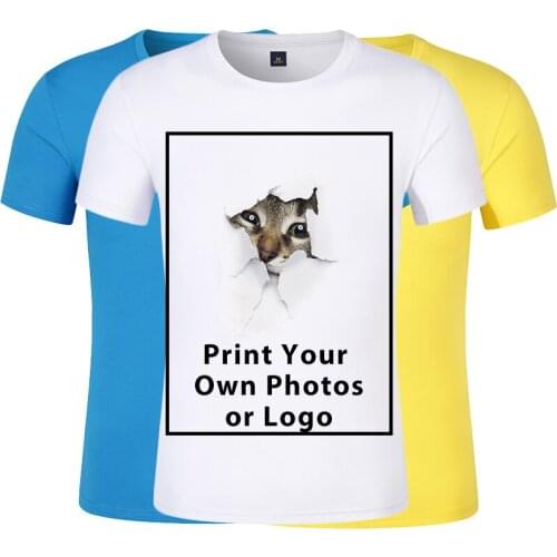 High Quality Cotton T Shirt For Men and Women Casual Short Sleeve Custom Printed Pictures /Logo Unisex Tops Tee Mens Clothing