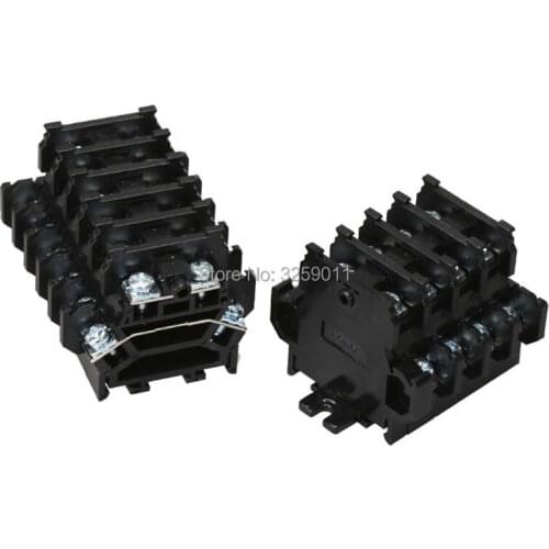 100PCS Suyep TBD-20A 20A/600V Rail Mounted Assembled Double-deck Wire Terminal Block for Cable Connector black