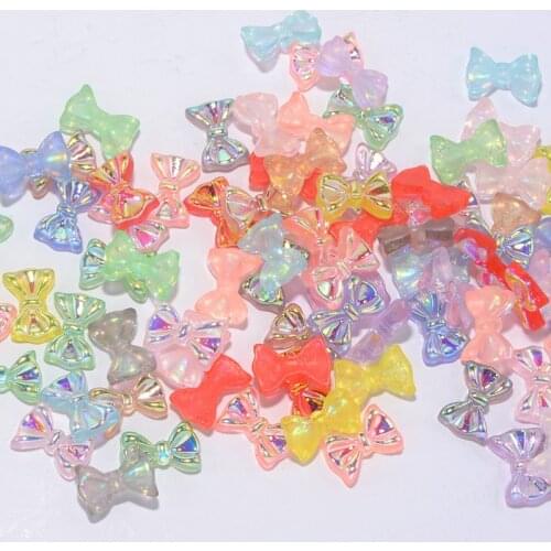 100pcs Mixed 3D Cute Resin Glitter Butterfly Bear Bows Nail Decoration Patches DIY Craft Supplies Nail Arts Stickers Accessories