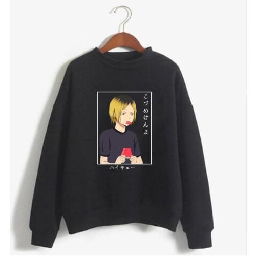 2021 Kawaii Haikyuu Hoodies Men Women Long Sleeve Sweatshirt Kenma Kozume Anime Manga Hoodies Tops Clothes