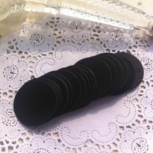 3.5* 3.5 Cm Black Paper Round Cardboard Label Clothing Garment Tags Blank Packaging Gift Paper Id Card 600 Pcs/lot