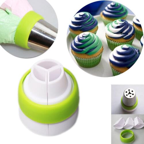 3-Color Icing Piping Bag Russian Nozzle Converters Coupler Cake Decorating Tools Free Shipping