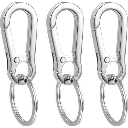3 Pcs Metal Clasps Key Chain Ring Holder Outdoor Travel Snap Hook Buckles Keyring Pendant Gifts Camping Survival Tool