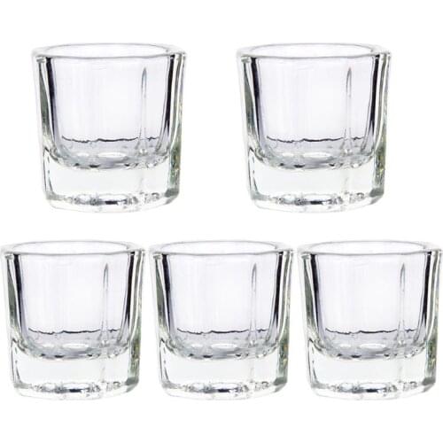 5pc Pro Nail Art Crystal Glass Dish Bowl Cup Crystal Glass Dish Nail Art Tools Acrylic Nail Art Equipment Mini Bowl Cups Tool