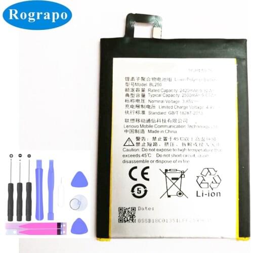 2420mAh BL250 Mobile Phone Replacement Battery For Lenovo Vibe S1 S1a40 BL-250 BL 250 Batterie Accumulator