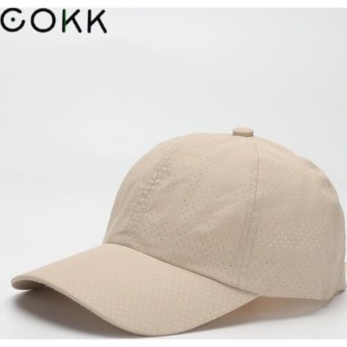 COKK Summer Baseball Cap Quick Drying Outdoor Sports Cap Travel Leisure Sun Hat Women Men Unisex Sunshade Breathable Casual Bone
