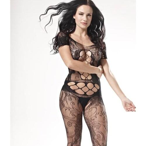 Big Size Sexy Lingerie Underwear Suit One Piece Silk Stockings Full Body Hot Plus Size Clothing for Women Bodysuit Mesh