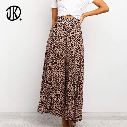 Trendy Ladies Casual Leopard Printed Sweatpant Mid Waist Wide Leg Loose Pants Summer Office Workwear For Women Trousers XL mujer