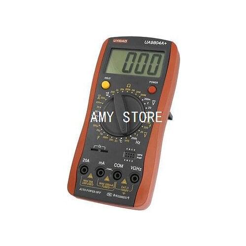 Black Red Electrical Meter Digital Multimeter w 2 Test Leads UA9804A