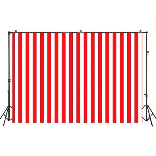 HUAYI Photography Backdrop Birthday Party Desserts Table Decor Photo Background Red Stripes Circus Baby Shower BackdropW-3570