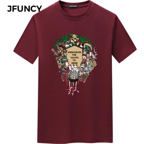 JFUNCY Oversize Mens T-shirts Short Sleeve Harajuku Graphic T Shirts Man Clothing Summer Men T-shirt Camisetas Camisa Masculina