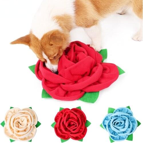 Pet White Red and Blue Three color Rose Tibetan Food Plush Sniffing Toy Interactive Decompression Puzzle Dog Play Toy