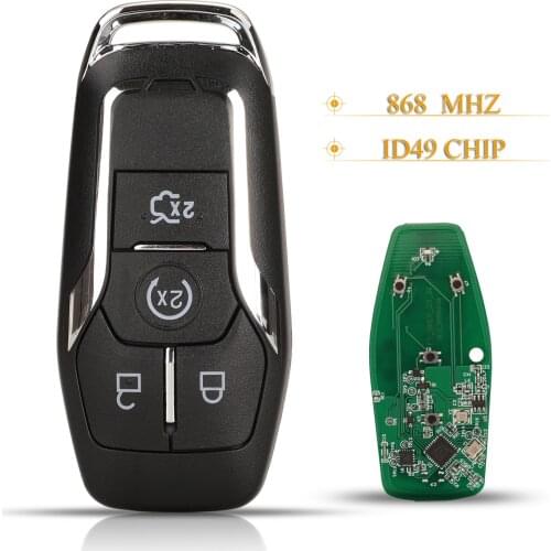 Kutery 4 Buttons Remote Car Key Fob 868MHZ ID49 Chip For Lincoln Mkc Mkx Mkz