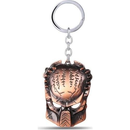 Hot Fashion Vintage Bronze Plated Alien Predator Keychain Key Chains Zinc Alloy Keyrings Men Jewelry For Souvenirs