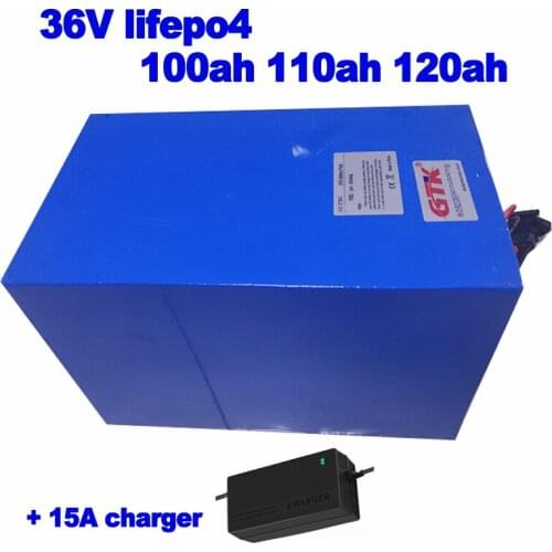 Lifepo4 LFP 36V 100ah 110ah 120ah battery pack for Medical equipment robot Solar energy System AGV Surfboard UPS + 15A Charger