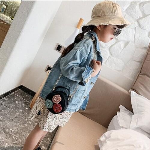 Girls Small Coin Purses New Mini Children Small Round Bag Cute Flower Purse Simple Diagonal Bag For Baby Mobile Phone Purse