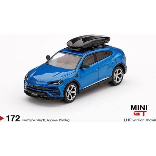 MINI GT 1:64 Lambo Urus W/Roof Box Blue LHD/RHD Diecast Model Car