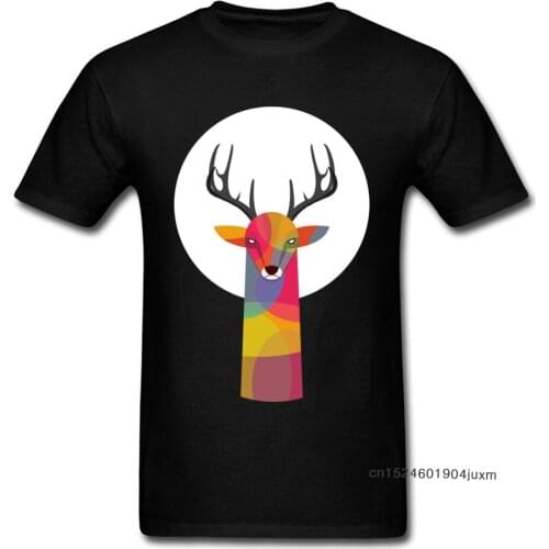 Moon Deer T Shirt So Serious Crazy T-shirts For Men Cotton Summer/Fall Tops Camisa Tees Short Sleeve Special Streetwear Black
