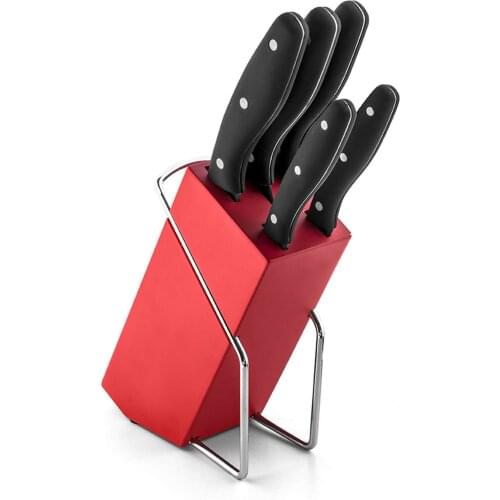 Mia 6 Piece Knife Set Red