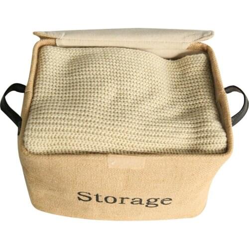 Retro ZAKKA Style Desktop Storage Box Folder Leather Buckle Covered Cosmetic Stationnery Underwear Bra Storage Boxes Basket