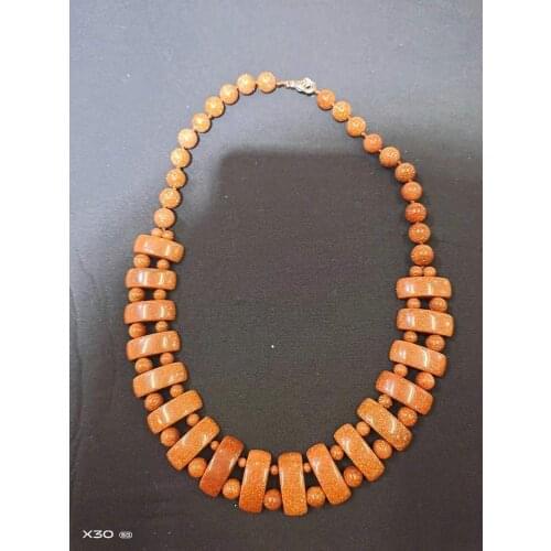 Fabulous Stone Jewelry Chunky Orange Stone Necklace Baroque Style Costume Jewelry Free Shipping TN044