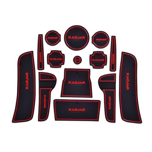 Non-slip Interior door pad/cup mat door gate slot pad for renault kadjar automatic AT 2012-2016,14pcs