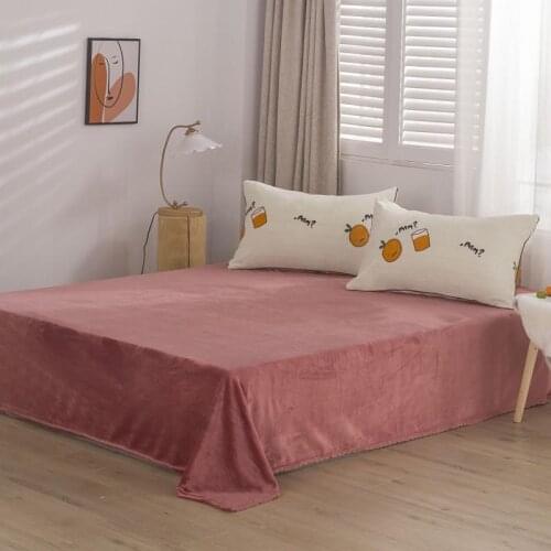 2020 new products Plush fabric Bed cover Fitted Sheet Pillowcases 2/3 pcs Solid color 245cmx250cm Luxury Bedding