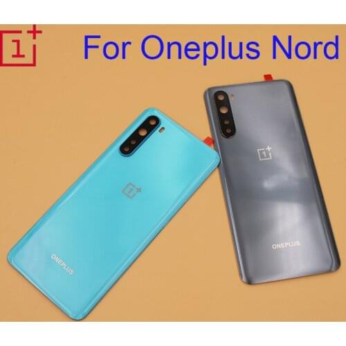 Origianl NEW Oneplus Nord Battery Cover Back Glass Rear Door Housing Case +Camera Lens Back Panel Battery Cover For oneplus nord