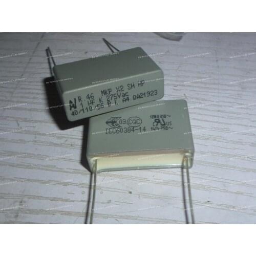 10PCS R.46 R46 MKP X2 SH 1UF 2.2UF 3.3UF 4.7UF 275VAC 105 225 335 475 K M P=27.5mm Film Capacitor