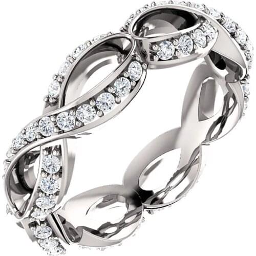 JK Simple Women Band Ring Shape 8 Infinite Fashion Wedding Anniversary Gift Valentines Present Proposal Female Ring Bulk