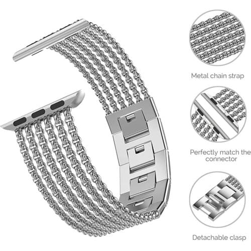 New Women Stainless Steel Band for IWatch Wrist Strap SE 4 3 38/42mm Metal Bracelet for Apple Watch Series 6 5 44/40mm Watchband
