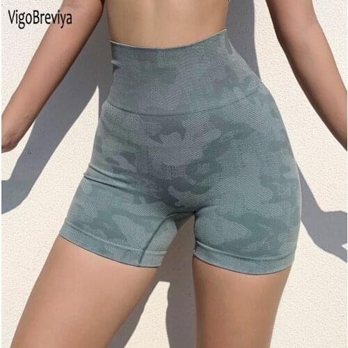 VigoBreviya Sexy Print Seamless Sport Shorts Women Gym Workout Yoga Short Fitness Leggings High Waisted Quick Dry Running Shorts