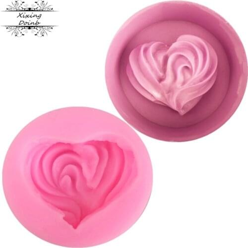 3D love heart shaped silica gel mold cake decoration fudge biscuit mold chocolate cake candy mold