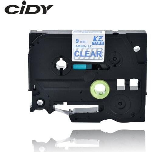 CIDY compatible Tze-123 TZE123 TZE 123 TZ 123 Tz123 Blue on Clear 9mm laminated label tape for brother label printer