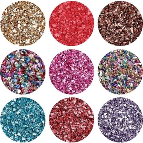 Glass Crushed Stone Chunky Glitter Irregular Chips Epoxy Resin Mold Filler Nail Art Decoration DIY Crafts Jewelry Making Filling