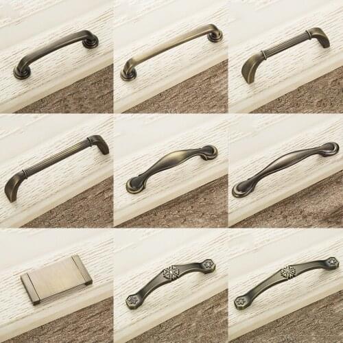 Vintage Handles Cabinet Drawer Door Iron Knob Antique Bronze Pull