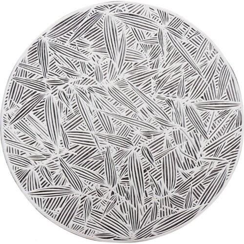 Waterproof Round Bamboo Leaves Woven Placemat Dining Table Mat Kitchen Decoration for Home