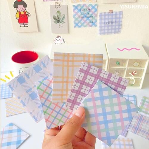 Yisuremia 80 Sheets Creative Grid Memo Pads Sticky Notes Daily Planner Journal Decoration Sticker Notepad Paperlaria Stationery